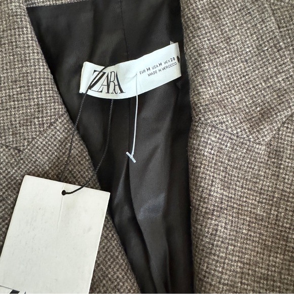 Zara brown blazer with pockets size M NEW - Picture 5 of 9